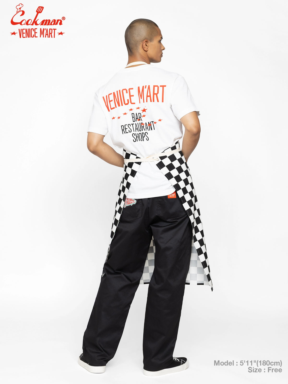 Long Apron - VENICE M'Art : Checker Black