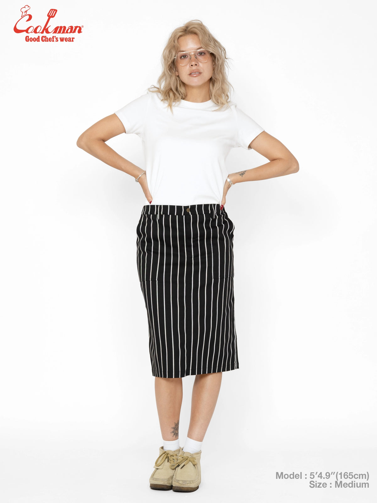 Baker's Skirt - Stripe : Black