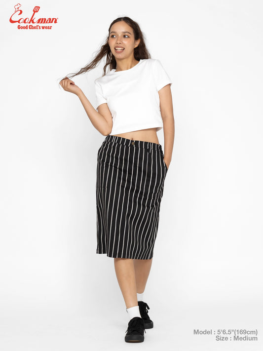 Baker's Skirt - Stripe : Black