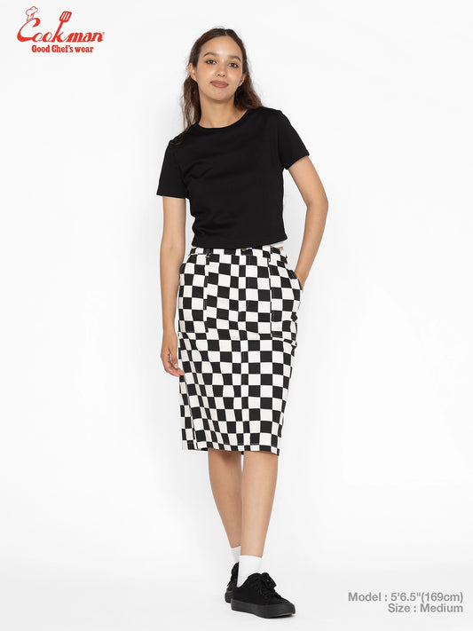 Baker's Skirt - Checker : Black