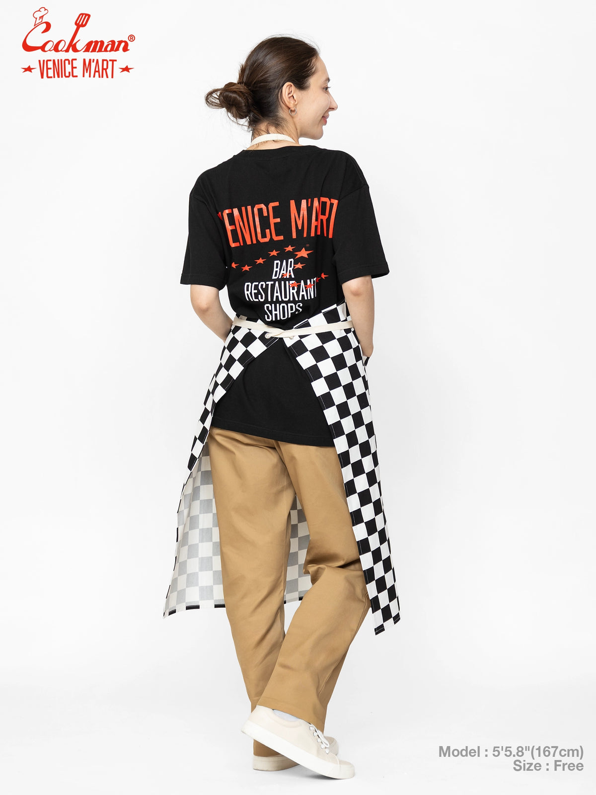 Long Apron - VENICE M'Art : Checker Black