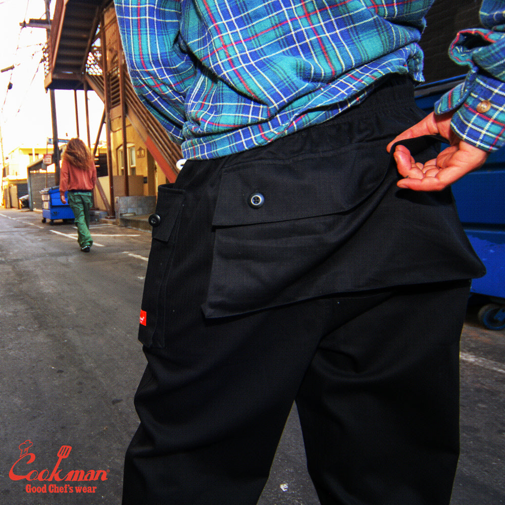 Cookman Monkey Pants - Herringbone : Black