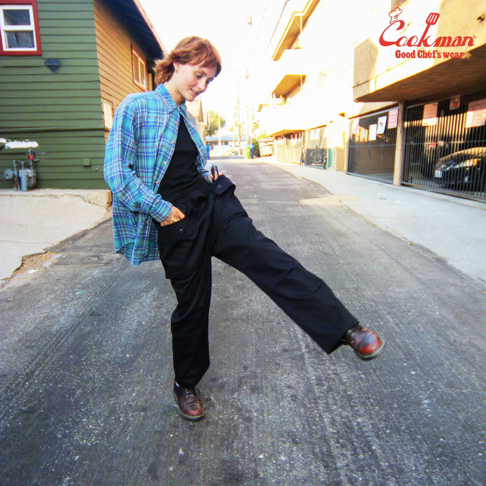 Cookman Monkey Pants - Herringbone : Black