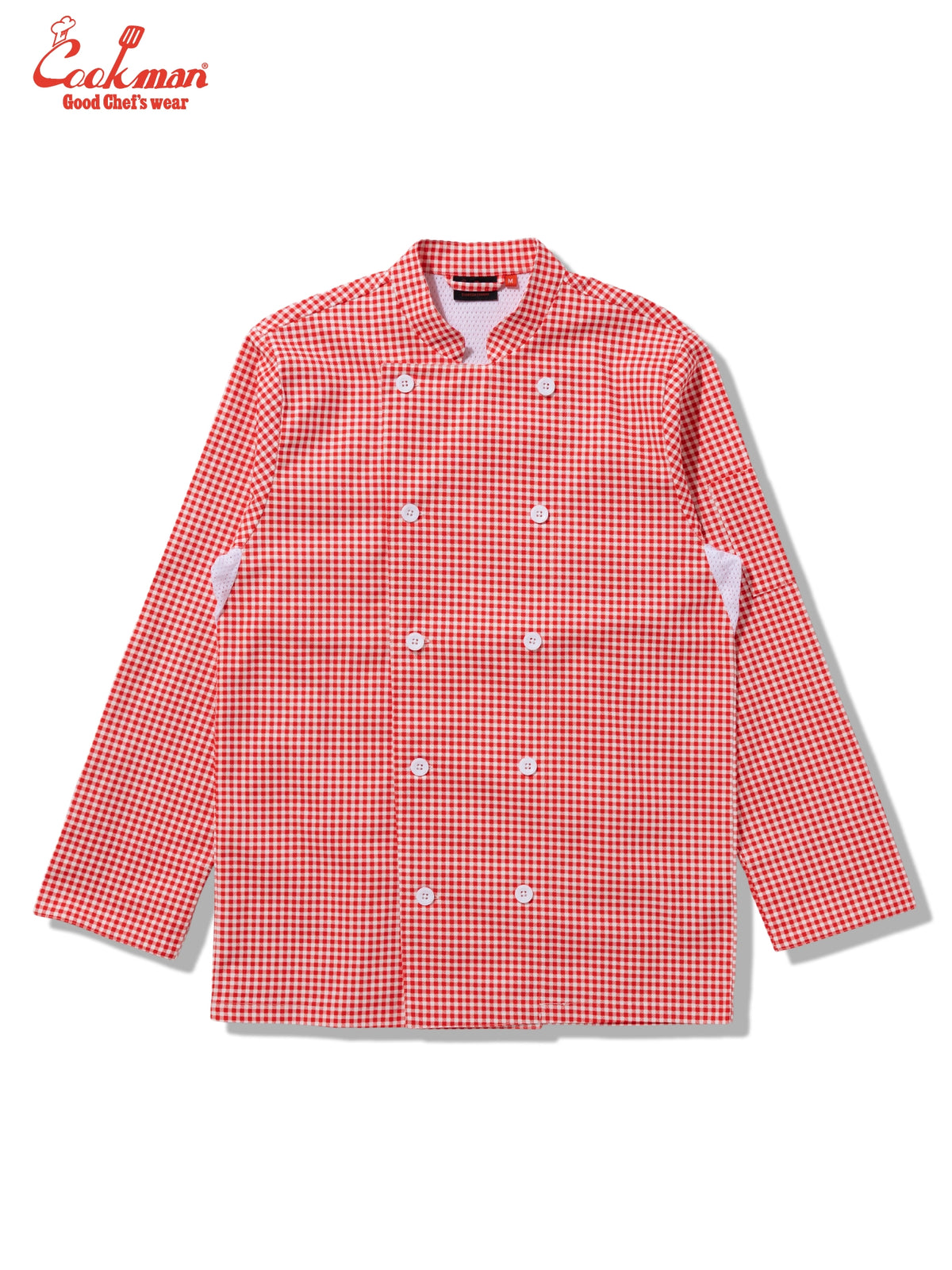Chef Coat Long Sleeve Vented - Gingham : Red