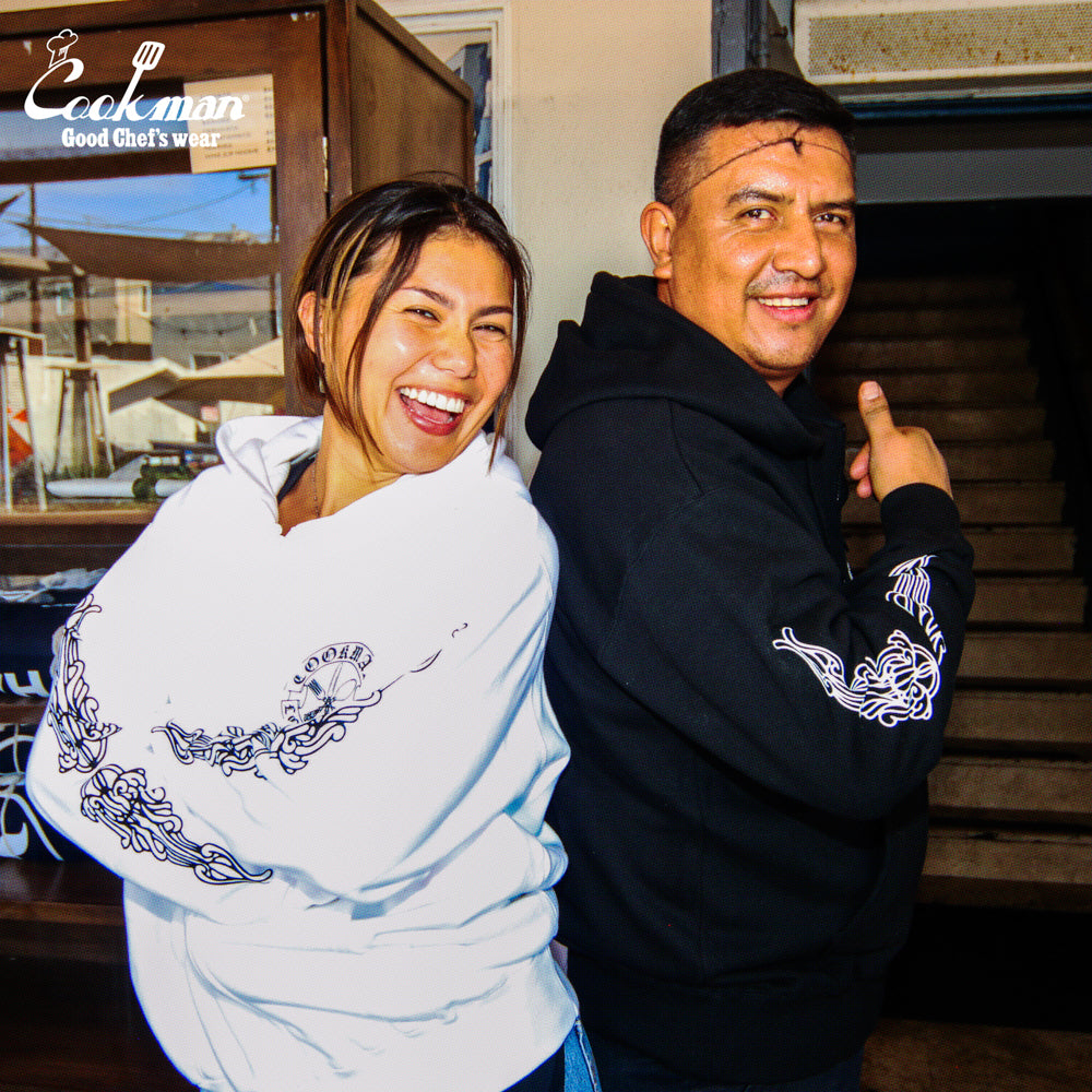 Cookman Zip-up Hoodie - Cutlery : White