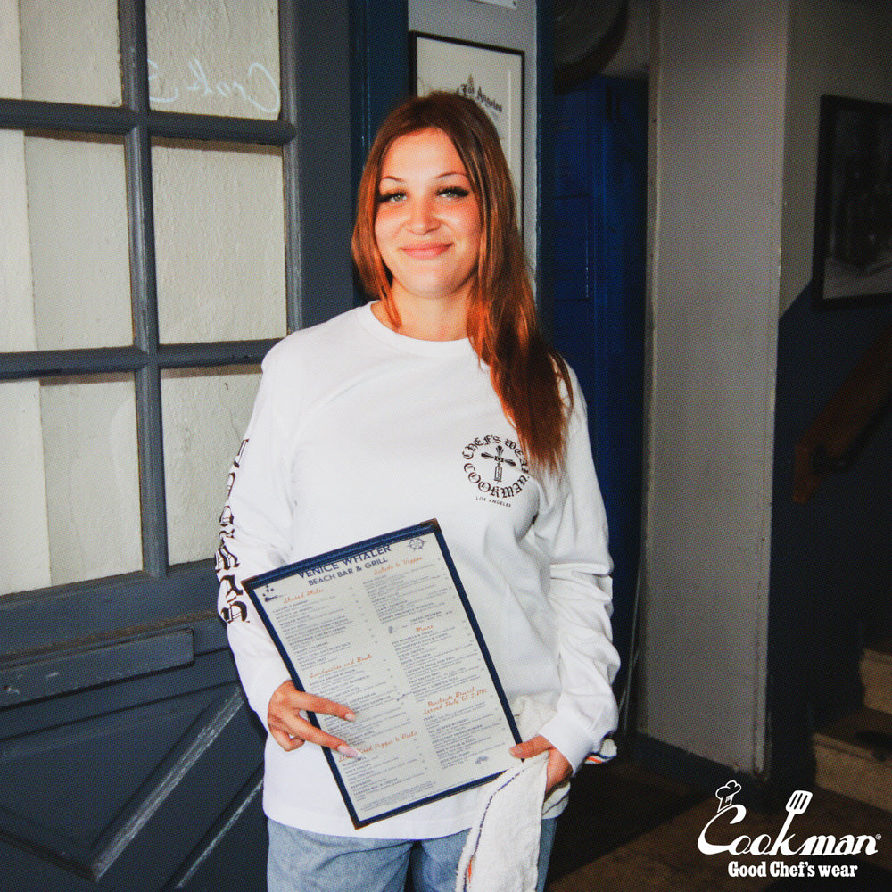 Cookman Long Sleeve Tees - Wine Opener : White