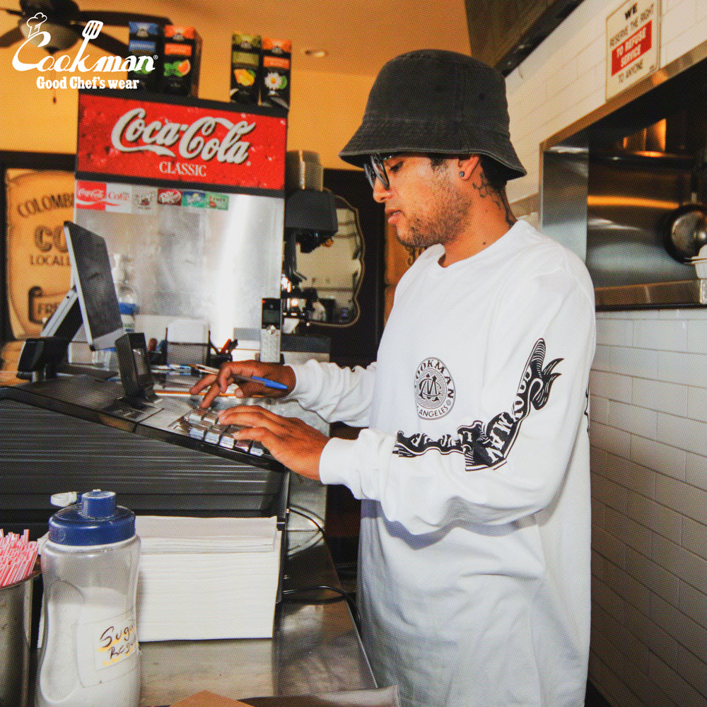 Cookman Long Sleeve Tees - Chocolate Package : White