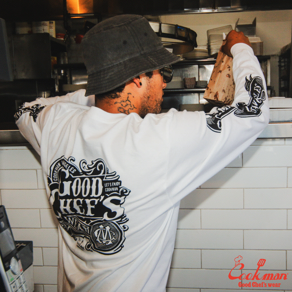 Cookman Long Sleeve Tees - Chocolate Package : White