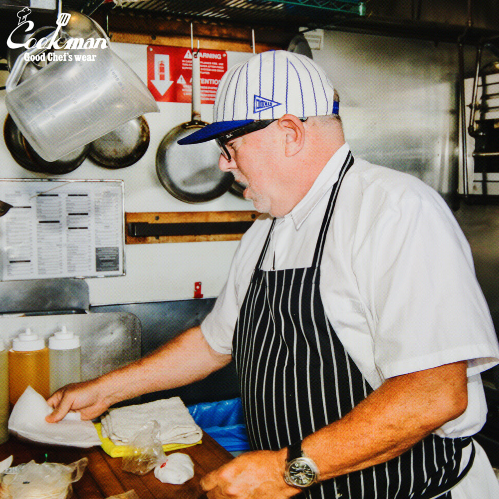Cookman - Flat Brim Snapback Cap : Stripe Navy