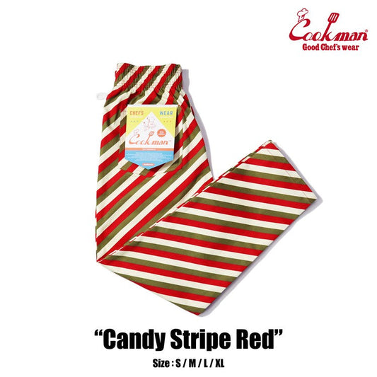 Cookman Chef Pants - Candy Stripe : Red