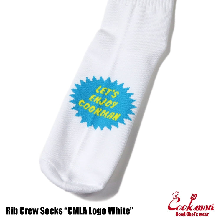 Rib Crew Socks - CMLA logo : White