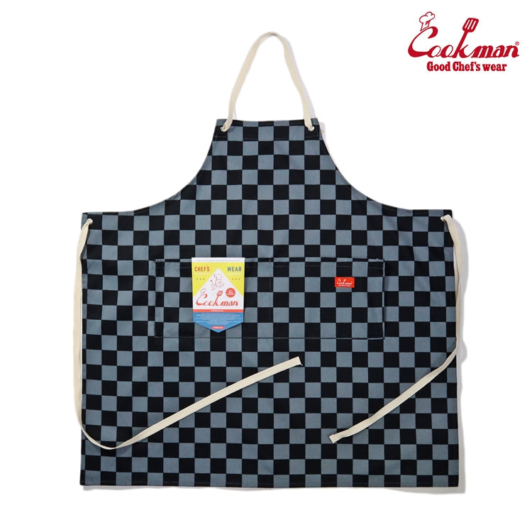 Wide Pocket Apron - Checker : Charcoal