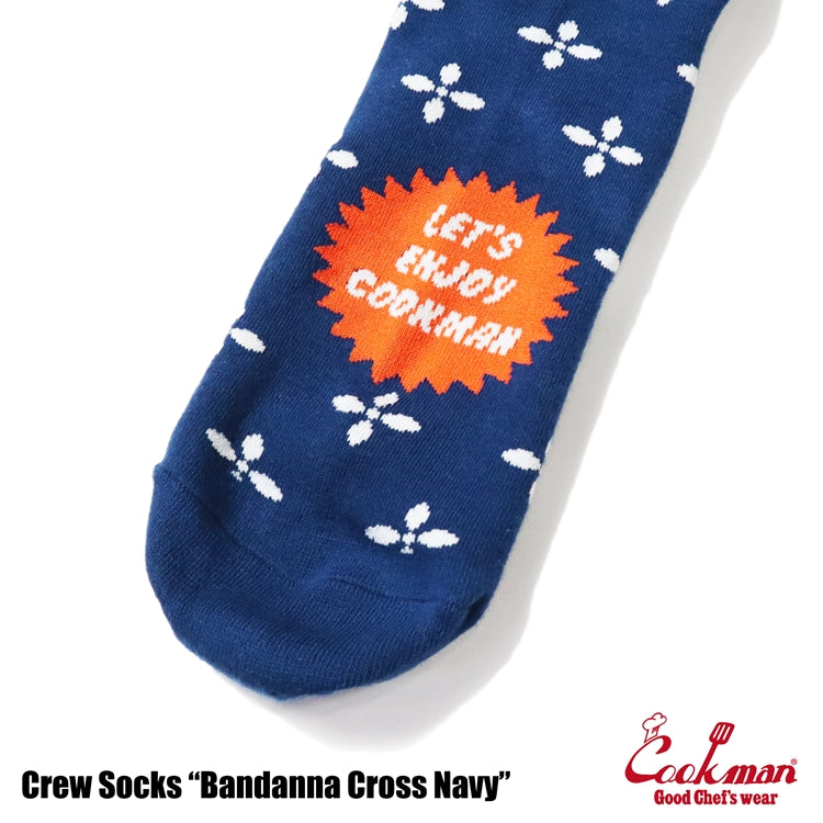 Cookman Crew Socks - Bandanna Cross : Navy