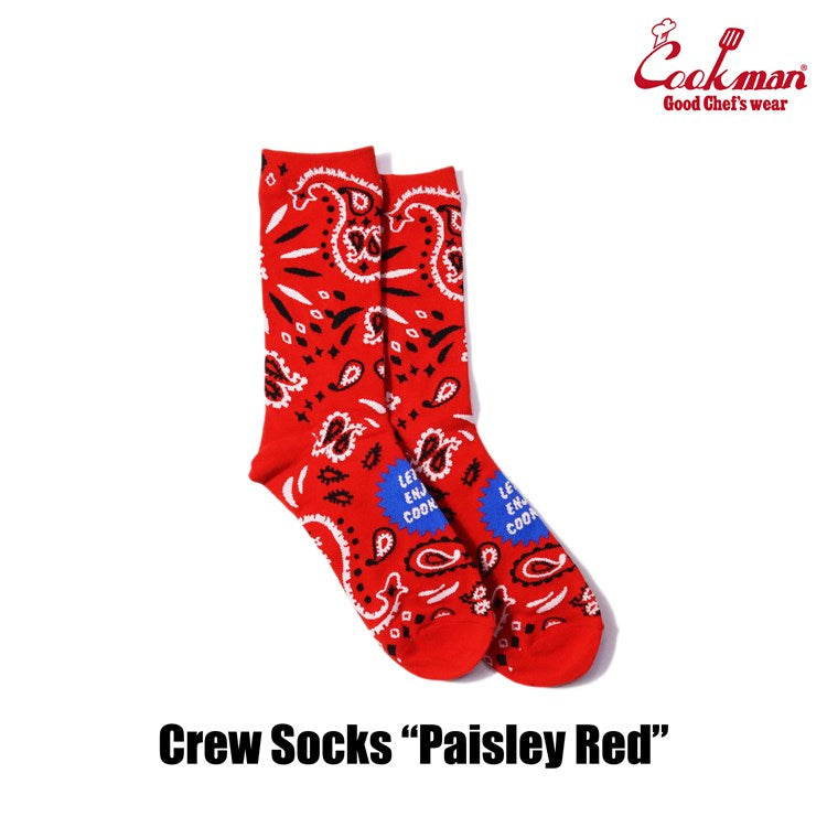 Crew Socks - Paisley : Red