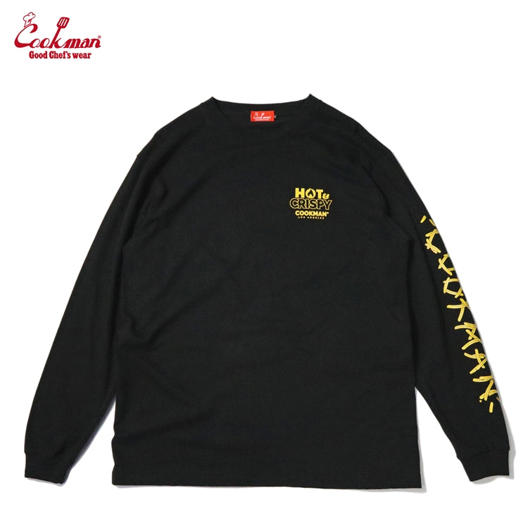 Cookman Long Sleeve T-shirts - French Fries : Black