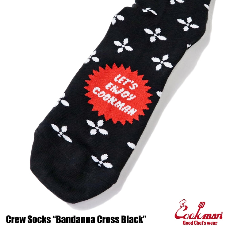 Crew Socks - Bandanna Cross : Black