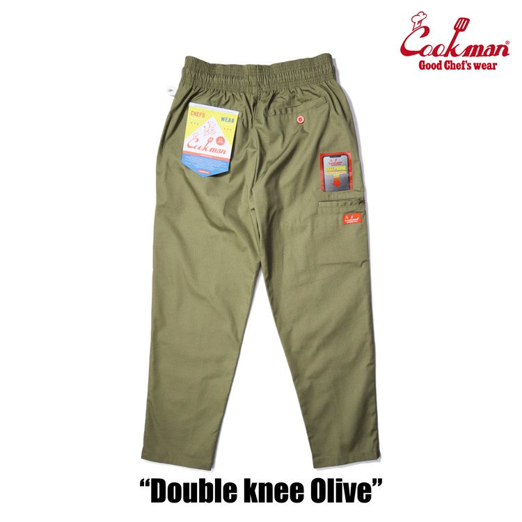 Cookman Chef Pants - Double Knee Ripstop : Olive