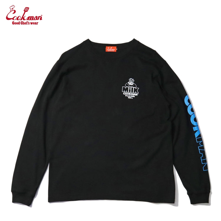 Cookman Long Sleeve T-shirts - Milk : Black