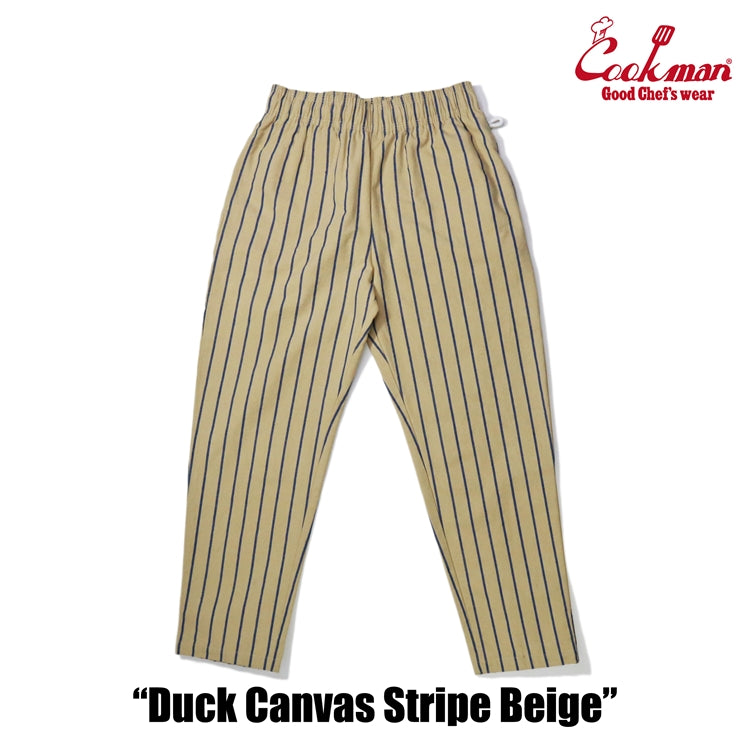 Cookman Chef Pants - Duck Canvas Stripe : Beige