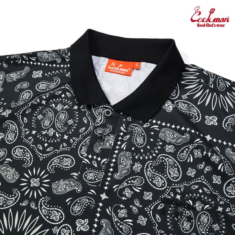 Cookman Polo Shirts - Paisley : Black