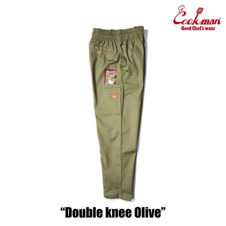 Cookman Chef Pants - Double Knee Ripstop : Olive