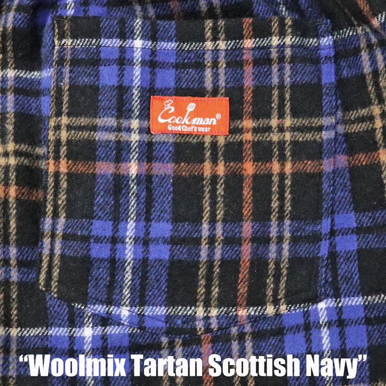 Cookman Chef Pants - Woolmix Tartan : Scottish Navy