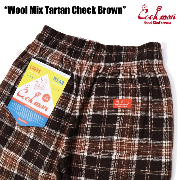 Cookman Chef Pants - Wool Mix Tartan : Brown