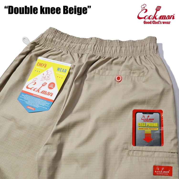 Cookman Chef Pants - Double Knee Ripstop : Beige