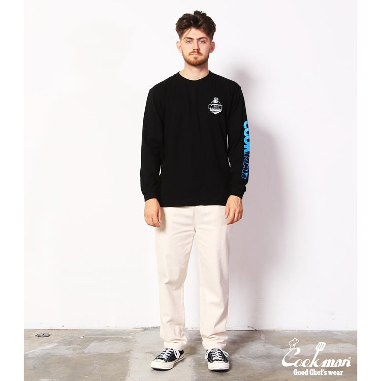 Cookman Long Sleeve T-shirts - Milk : Black