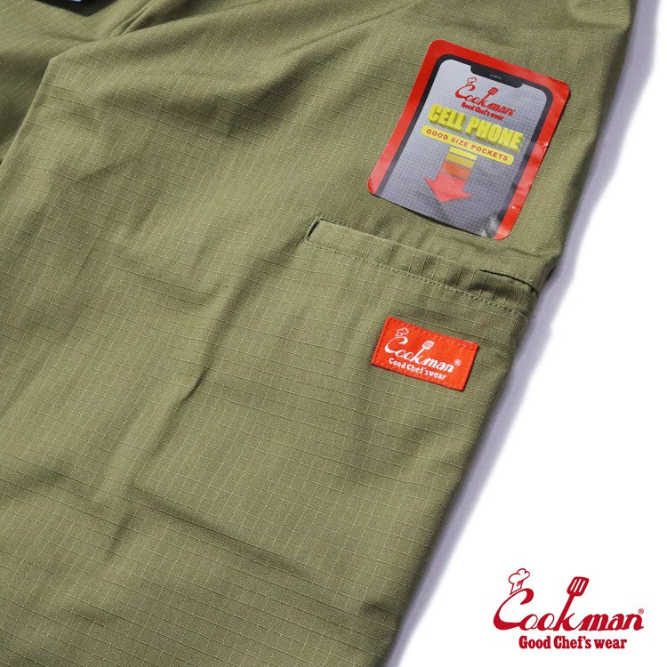 Cookman Chef Pants - Double Knee Ripstop : Olive