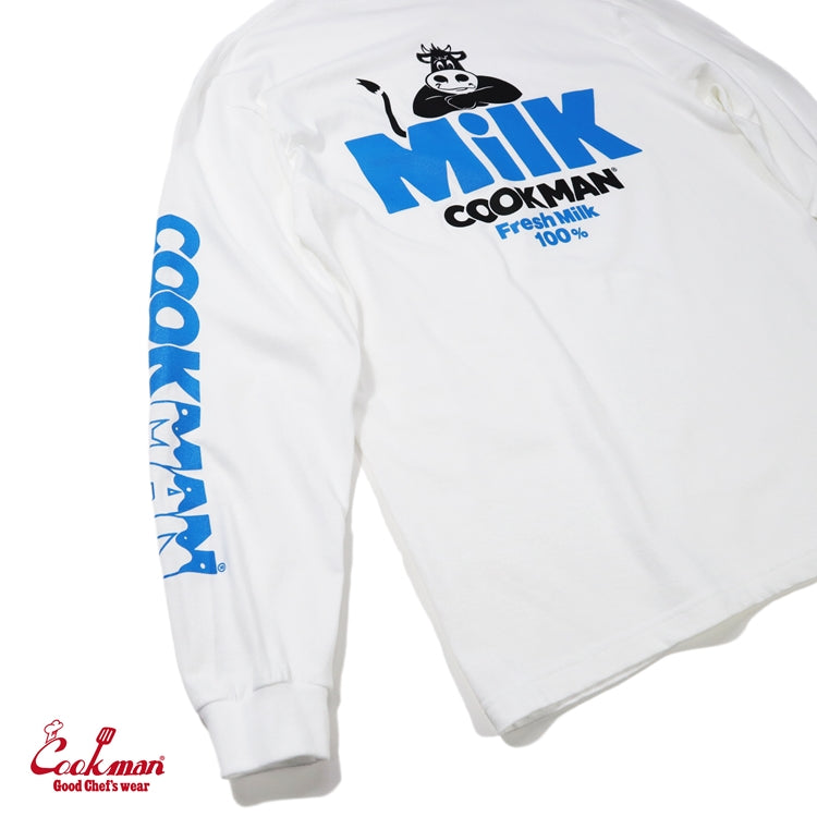 Cookman Long Sleeve T-shirts - Milk : White