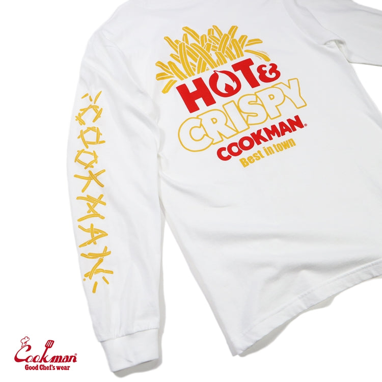 Cookman Long Sleeve T-shirts - French Fries : White