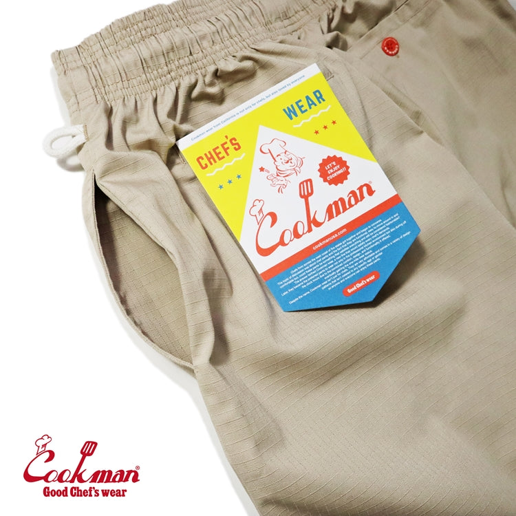 Cookman Chef Pants - Double Knee Ripstop : Beige