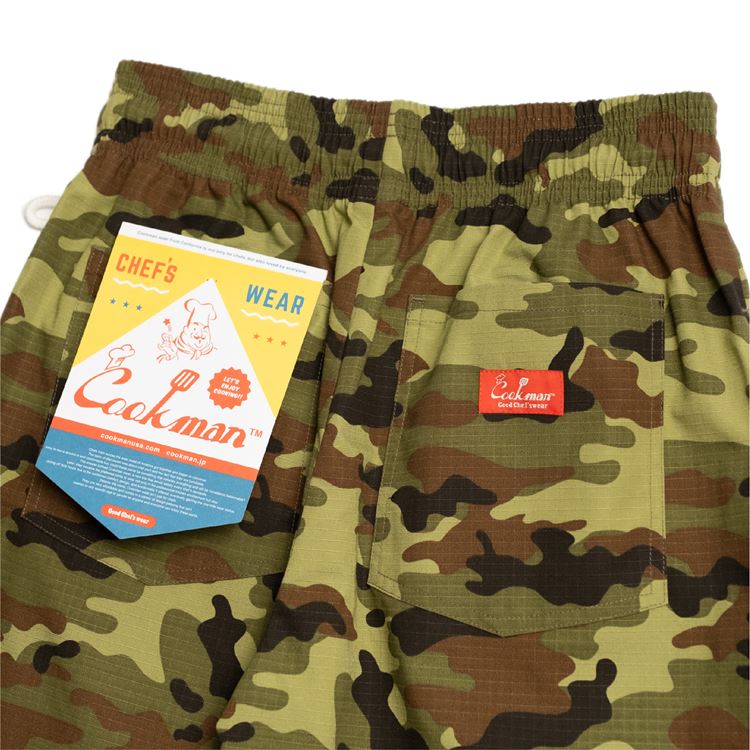 Cookman Chef Pants - Ripstop : Camo Green (Woodland)