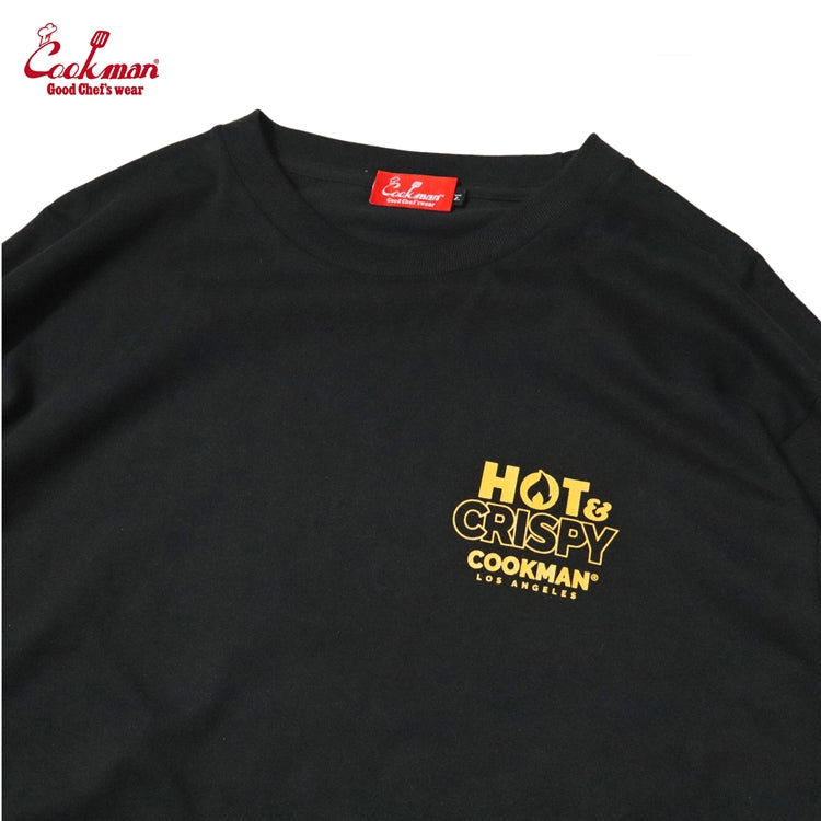 Cookman Long Sleeve T-shirts - French Fries : Black