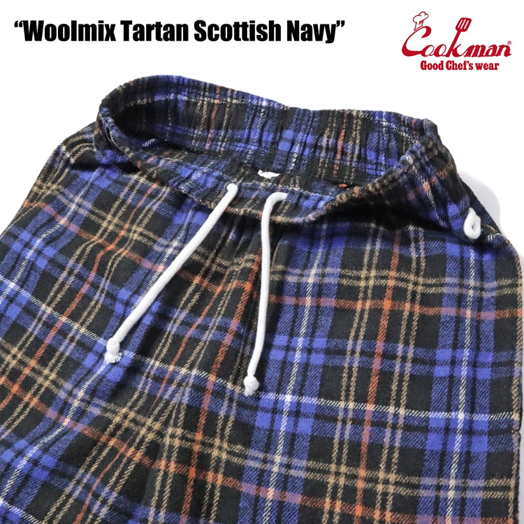 Cookman Chef Pants - Woolmix Tartan : Scottish Navy