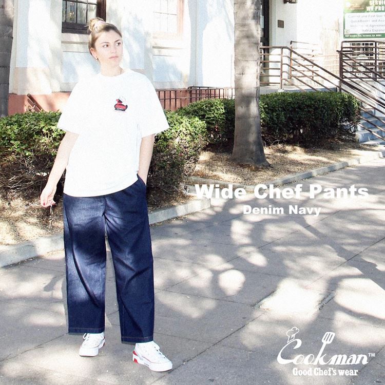 Cookman Wide Chef Pants Denim Navy