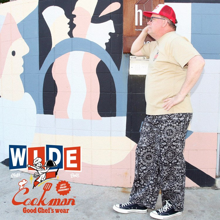 Cookman Wide Chef Pants - Paisley : Black