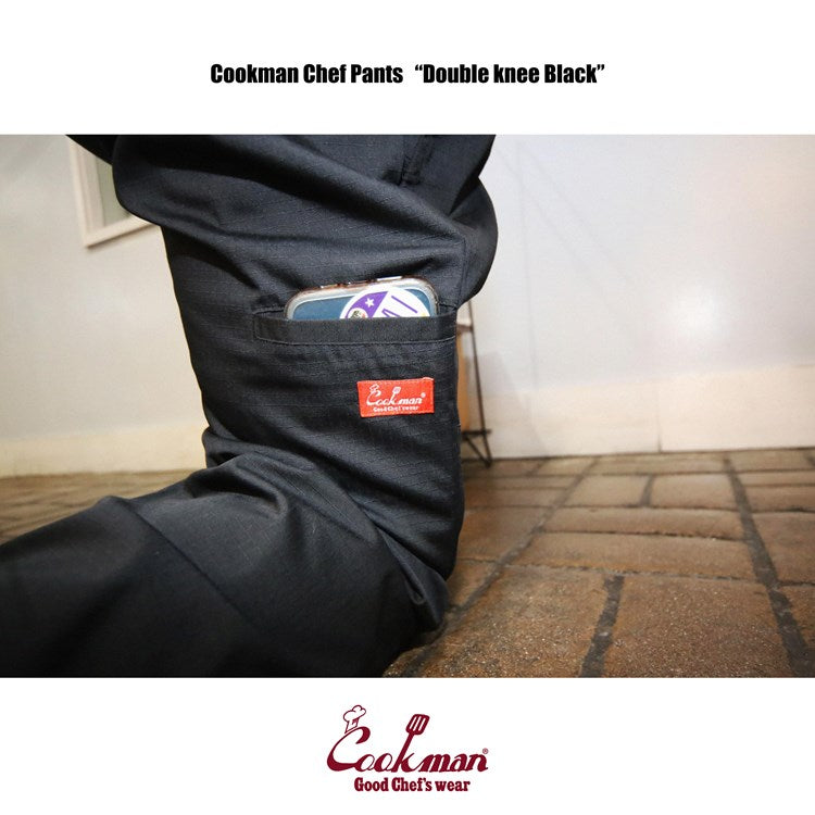 Cookman Chef Pants - Double Knee Ripstop : Black