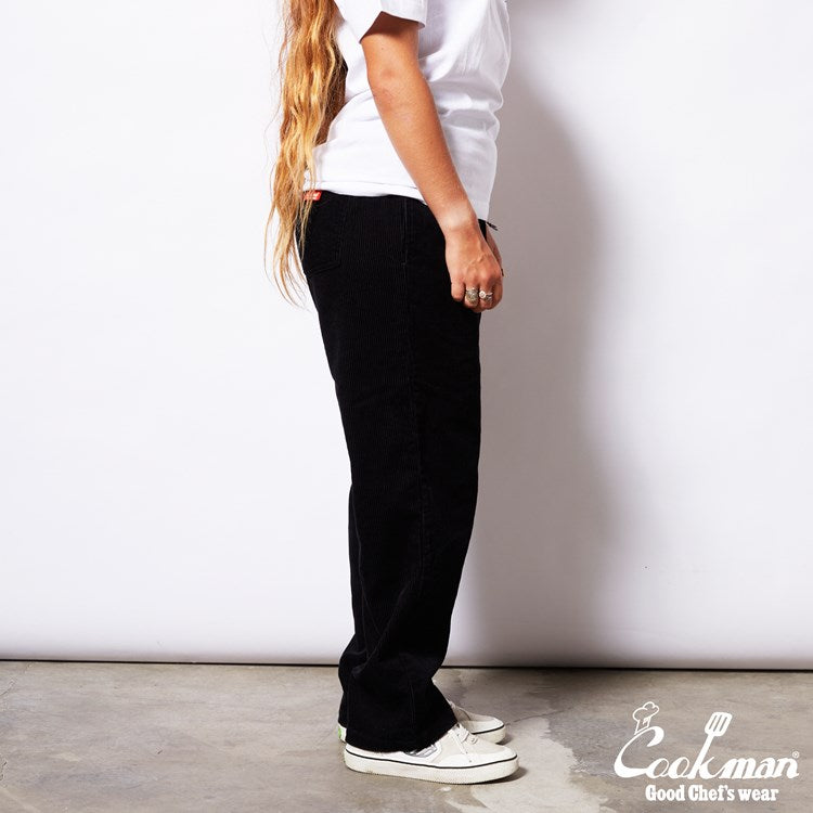 Cookman Chef Pants Semiwide- Corduroy : Black