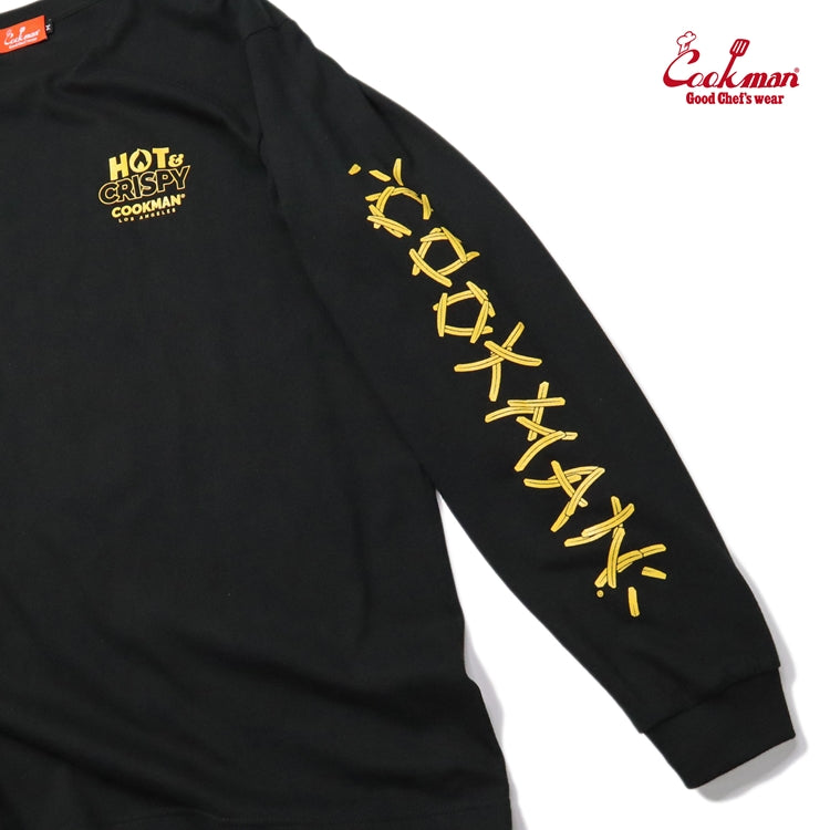 Cookman Long Sleeve T-shirts - French Fries : Black