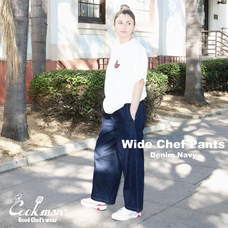 Cookman Wide Chef Pants - Denim : Navy