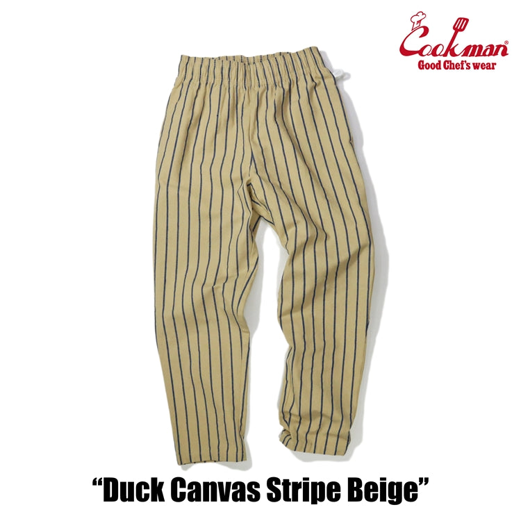 Cookman Chef Pants - Duck Canvas Stripe : Beige