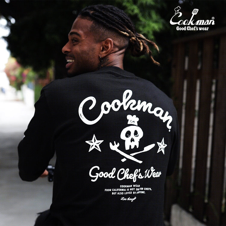 Cookman Long Sleeve T-shirts - Skull : Black