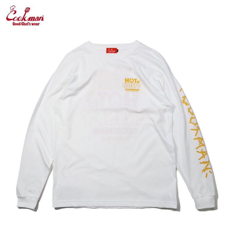 Cookman Long Sleeve T-shirts - French Fries : White