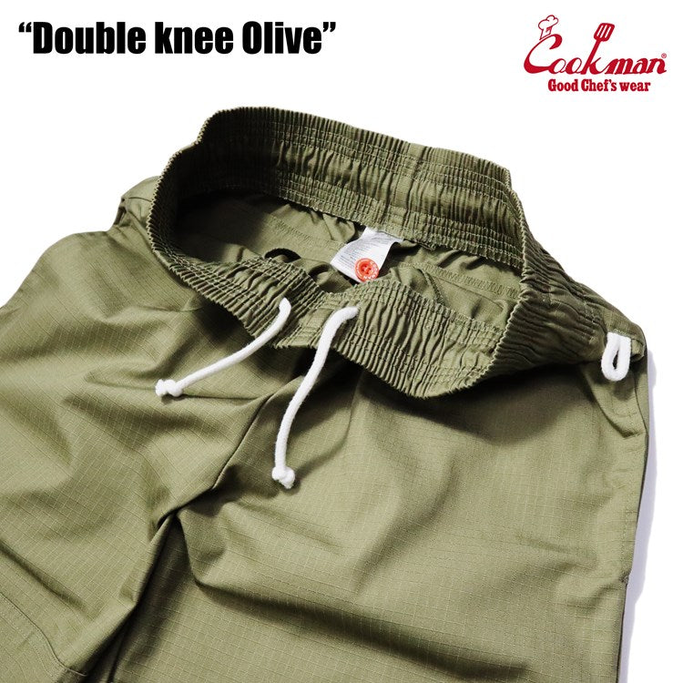 Cookman Chef Pants - Double Knee Ripstop : Olive