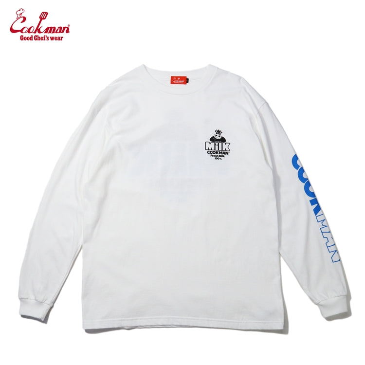 Cookman Long Sleeve T-shirts - Milk : White