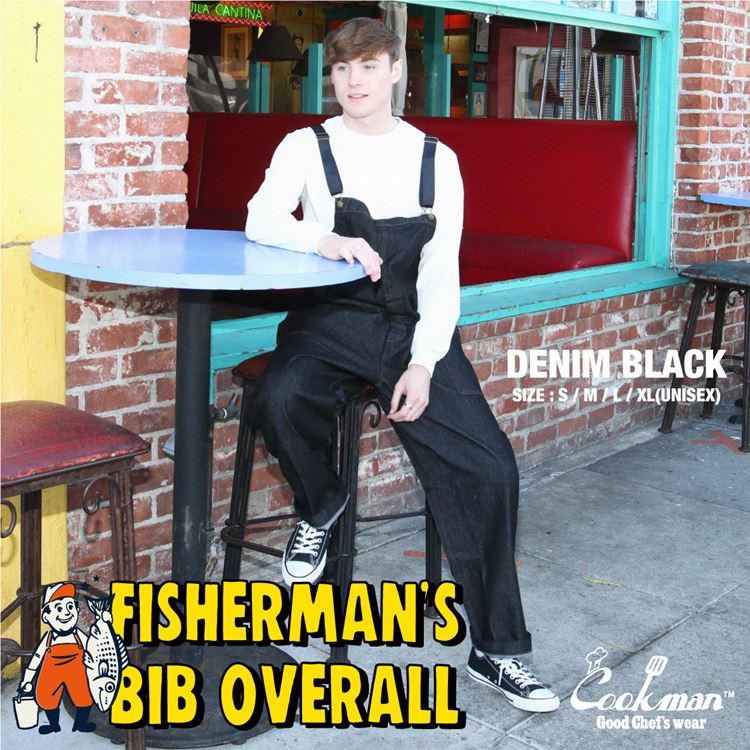 Cookman Fisherman's Bib Overall - Denim : Black