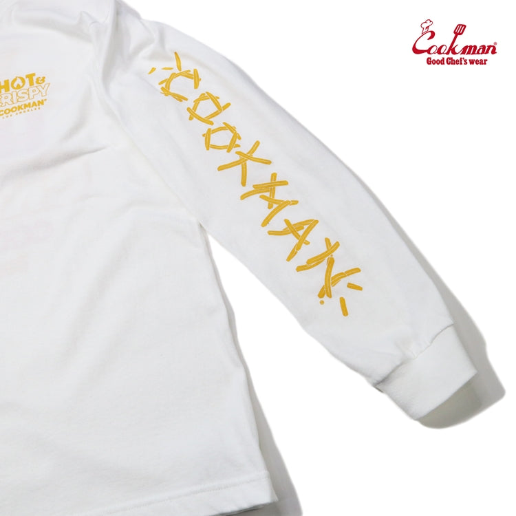 Cookman Long Sleeve T-shirts - French Fries : White