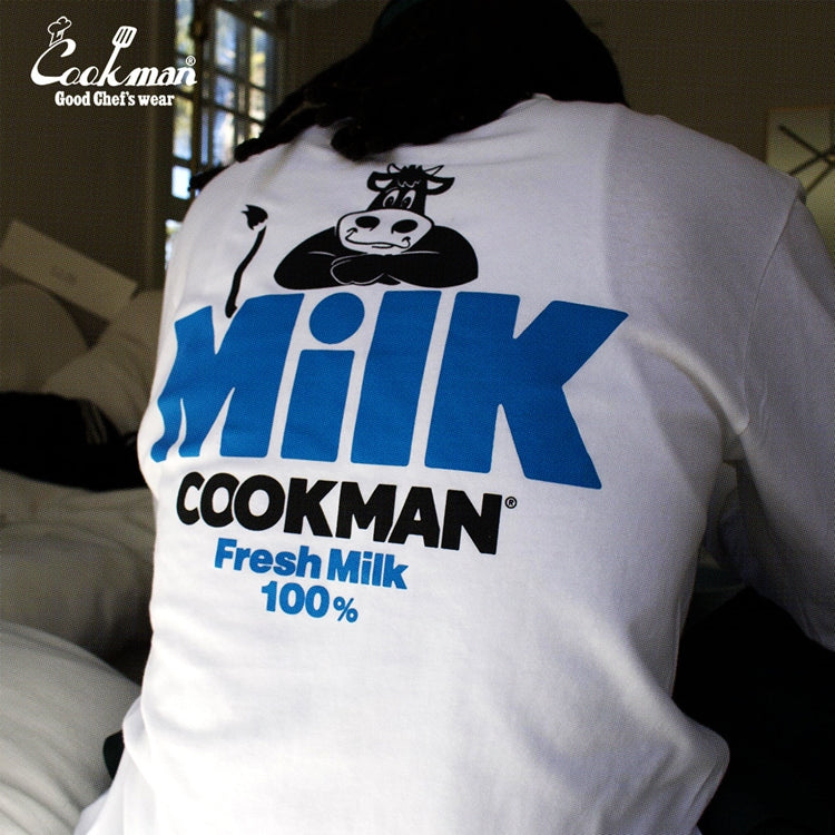 Cookman Long Sleeve T-shirts - Milk : White